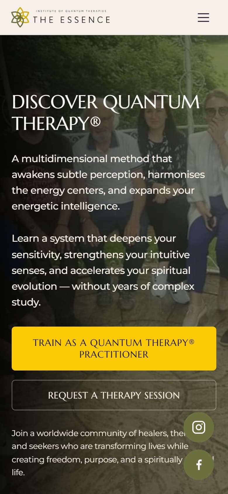 The Essence mobile website screenshot